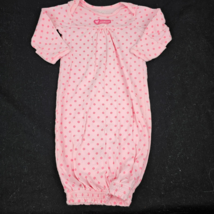 Baby Infant Girl Clothes Vintage Carters Pink "Sweetheart" Polka Dot Gown 0-3 - £15.81 GBP