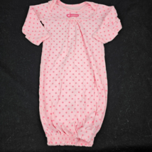 Baby Infant Girl Clothes Vintage Carters Pink &quot;Sweetheart&quot; Polka Dot Gow... - £15.79 GBP