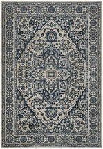 Safavieh Brentwood Collection 8&#39; X 10&#39; Navy / Light Grey Bnt832M Medallion - £162.20 GBP