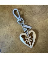 St.John Key Chain Gold And Silver Tone Butterfly Inside The Heart For Purse - £11.60 GBP