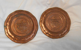 2-Carnation Breakfast bar Limited Edition promotion plates 1975 copper c... - £27.97 GBP