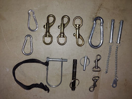 23BB65 ONE DOZEN PCS ASSORTED HARDWARE: PINS &amp; CLIPS, VERY GOOD CONDITION - £6.09 GBP