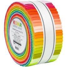 Jelly Roll Kona Cotton Solids Summer Days Palette Fabric Roll-Ups M492.49 - £27.64 GBP