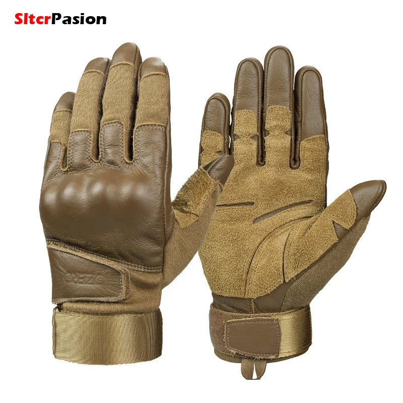 Leather Motorcycle Gloves for Men Women Durable Adjustable Wrist Protective - £51.31 GBP