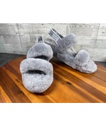 Ugg Slippers Women 11 M Oh Yeah Shoes Gray Fluffy Wool Slingback Comfort... - $37.78 CAD