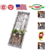 Elegant Silver Serrated Wedding Cake Knife and Serving Shovel with Green... - $39.86 CAD
