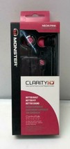 NEW Monster Clarity HD Noise Canceling EarBuds 3.5mm In-Ear Headphones Neon Pink - £7.74 GBP
