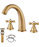 Gotonovo Deck Mount 3 Hole Antique Brass Widespread Bathroom Faucet With... - £56.55 GBP