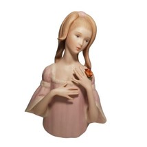 Laszlo Ispanky Bust of a Girl with Flowers Elizabeth Matte Porcelain Woman 8 in. - £79.44 GBP