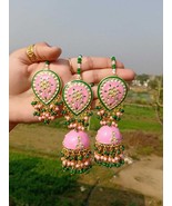 Top Quality Bollywood Fashion Bridal Tikka Dangle Earrings B0032 - £39.61 GBP