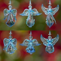 Crystal Quality Acrylic Angel Ornament (Spherical Base, Blue) - $34.95+