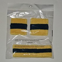 NEW Yellow Blue Stripe Wrist Headbands Costume Accessories Athlete OSFM ... - $9.85