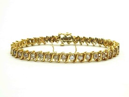 Authenticity Guarantee 
4.26ct tw Natural Diamond 6mm S-Link Tennis Bracelet ... - £7,513.95 GBP