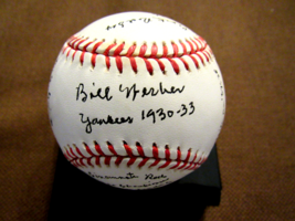 Bill Werber Ny Yankees 1930-33 Stat Signed Auto Vintage Oal Baseball Jsa Gem - £465.47 GBP