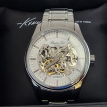 Kenneth Cole KC10027200 Automatic Skeleton Luxury Dress Stainless Brac Watch NEW - £128.78 GBP