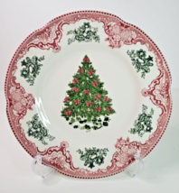 Johnson Brothers Old Britain Castles Pink Christmas Tree Salad Plate 8-3... - $47.47