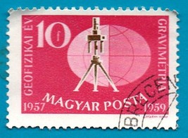Used Hungary Postage Stamp (Scott 1212) 10f Geophysical Year 1958 - $1.99