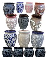 Talavera Mexican Cantaritos Michelada Beer Glasses Handmade Barro Engove... - $28.66
