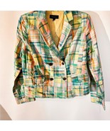 Talbots Patchwork Madras Plaid Blazer – Size 8 - $531.36 MXN
