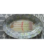 SUSAN OTTAVIANO SPARRAGUS OVAL TRAY SIGNED 14X9&quot; RARE  - $144.86 CAD