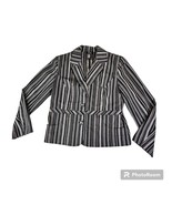 RQT Petite Women&#39;s Size 10P Black Silver Gold Striped 2 Button Blazer - £21.19 GBP