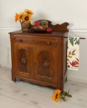 Antique Walnut Washstand / Vanity / Storage / Buffet / Curved Fruit Handles - £979.21 GBP