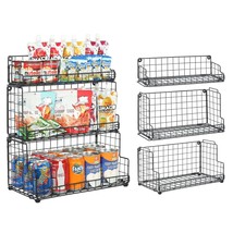 Stackable Wire Basket 3 Tier Countertop&amp; Wall Mounted Metal Storage Basket For K - £43.95 GBP