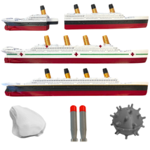 3 Pk Split In Half Titanic &amp; Britannic &amp; Olympic Bath Boat And Pool Toy - $59.99