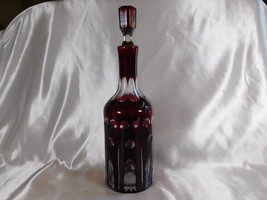 Red Cut to Clear Bottle Decanter # 23514 - £77.32 GBP