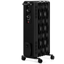 1500W Oil Filled Radiator Space Heater W/ 3 Heating Modes Black - $150.33