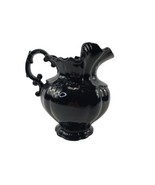 1977 Signed Studio Art Pottery Black Glazed Pitcher Water Jug - £37.99 GBP