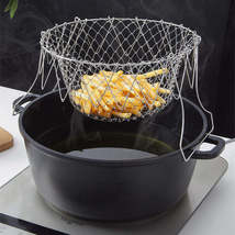 Stainless Steel Kitchen Frying Basket  Easy Cooking Tool - £11.95 GBP+