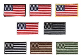 Choose Color SMALL 2.5&quot; x 1.4&quot; American Flag iron on patches - Great for... - £4.67 GBP