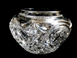 VTG  American Brilliant Crystal Cut Clear Crystal Bowl or vanity box Pinwheel - £36.99 GBP