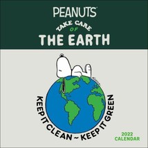 Peanuts Comic Strip Take Care of the Earth 16 Month 2022 Green Wall Cale... - $16.44