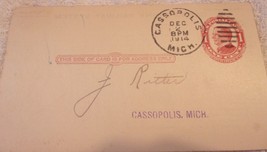 Vintage Grand Trunk Railway System Cassopolis MIch Goods Claim Card 1914 - $14.99