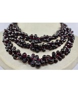 Natural Red Garnet Beads Carved Drops 3 Line 1220 Cts Gemstone Fashion N... - £254.56 GBP