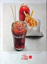 Coke Coca-Cola bottle french fries catsup bold taste-1965 Vintage Print Ad - €8,12 EUR