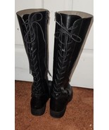 Women Dress Boots Black Sz 8.5M Tall Sofft Selden Lace Up Block Heel by ... - £22.67 GBP