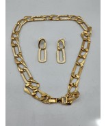 Monet Gold with inlay 21&quot; necklace and earrings - gorgeous set - £29.01 GBP