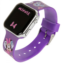 Minnie Mouse Donuts LED Kids Digital Wrist Watch Purple - £15.67 GBP