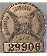 Minnesota Licensed 1940 Chauffeur 29906 Badge - $49.99