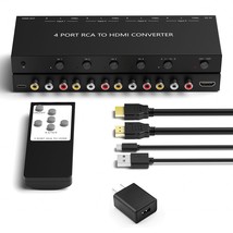 4 Av To Hdmi Converter Switcher Rca To Hdmi Video And Audio Transmission Convert - £87.47 GBP