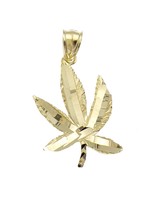 10k Gold Marijuana Pendant Leaf Weed Charm Diamond Cut 1.7g - £93.97 GBP