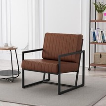 Modern Fashion PU Leather Feature Armchair with Metal Frame - $162.98