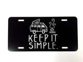 Keep it simple Logo 1 Car Tag Diamond Etched on Black Aluminum License P... - $22.99