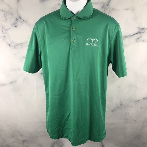 NIKE GOLF Montana Golf Course Black Bull SHORT SLEEVE Green POLO SHIRT M... - $14.95