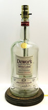 Dewar&#39;s Scotch Large 1.75L Whiskey Liquor Bottle TABLE LAMP LIGHT Wood Base - £44.03 GBP