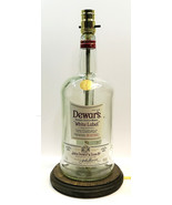 Dewar&#39;s Scotch Large 1.75L Whiskey Liquor Bottle TABLE LAMP LIGHT Wood Base - £43.90 GBP