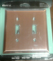 Elumina Antique Copper Wallplate 2 Toggle Switch - $15.00